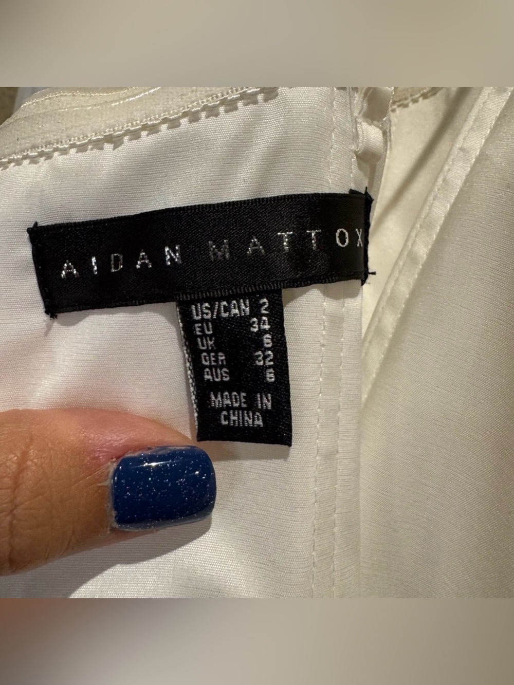 Aidan Mattox Ivory Strapless Lace Sequin Bodice Tulle Trumpet Gown Dress Size 2 - Picture 6 of 12